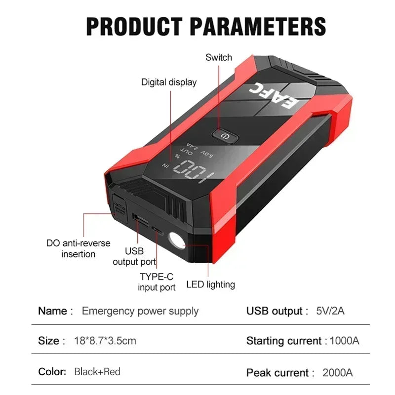 12V Portable Car Battery Jump Starter